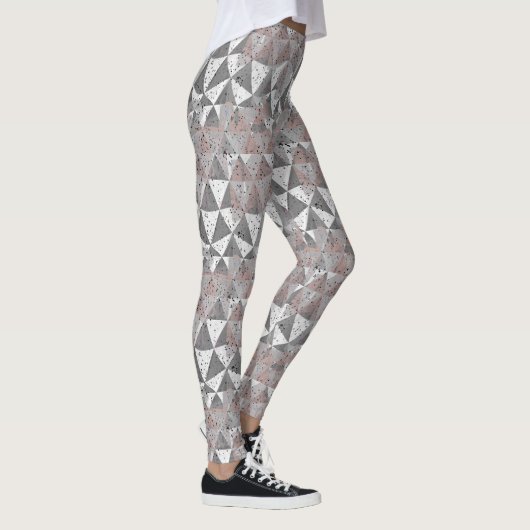 Leggings grey tones geometric pattern with triangles (Droite)