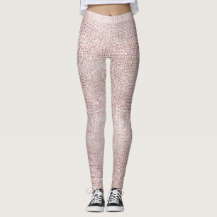 Leggings Gril blanc de rose de rose de brosse d'argent de