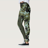 Leggings Grille bleue de lac camouflage de forêt d'évasion (Gauche)