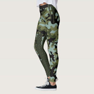 Leggings Grille bleue de lac camouflage de forêt d'évasion