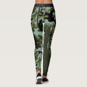 Leggings Grille bleue de lac camouflage de forêt d'évasion (Dos)