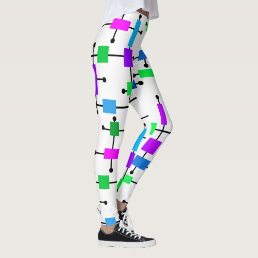 Leggings Grille de couleurs cool (Droite)