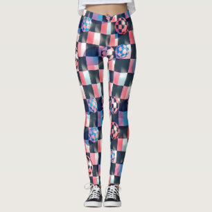 Leggings Grille de tableau de bord 3D avec Motif de sphères