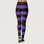 Leggings Grille noire et violet profond personnalisée (Dos)