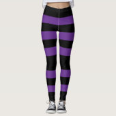 Leggings Grille noire et violet profond personnalisée (Devant)