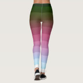 Leggings Grille ombre rayée doublée doux bleu multicolo (Dos)