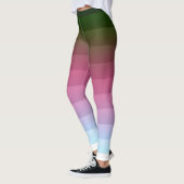 Leggings Grille ombre rayée doublée doux bleu multicolo (Gauche)