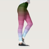 Leggings Grille ombre rayée doublée doux bleu multicolo (Droite)