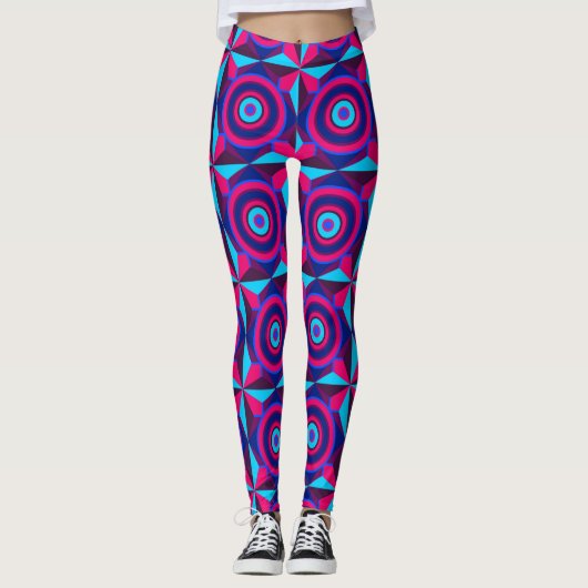 Leggings Grille rétro Cyberpunk (Devant)