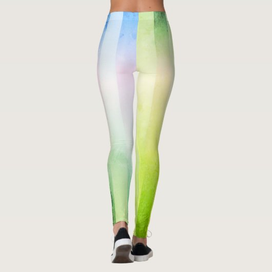 Leggings Grilles longues verticales vert et bleu (Dos)