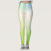 Leggings Grilles longues verticales vert et bleu (Devant)