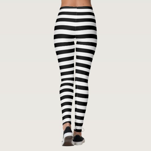 Leggings Grilles rayées noir blanc original (Dos)