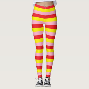 Leggings Grilles roses, rouges et jaunes