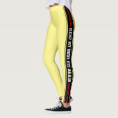 Leggings Grilles verticales Design de texte Pantalons de sp (Gauche)