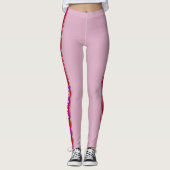 Leggings Grilles verticales Design de texte Pantalons de sp (Devant)