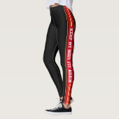 Leggings Grilles verticales Design de texte Pantalons de sp (Gauche)