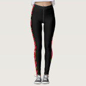 Leggings Grilles verticales Design de texte Pantalons de sp (Devant)