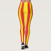 Leggings Grilles verticales jaunes et rouges (Dos)
