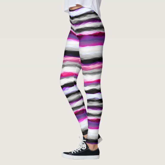 Leggings Gris, blanc et rose Abstrait (Gauche)