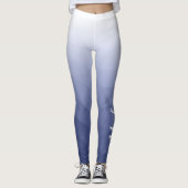 Leggings Gris bleu blanc Gradient Geometry Mesh Nom personn (Devant)