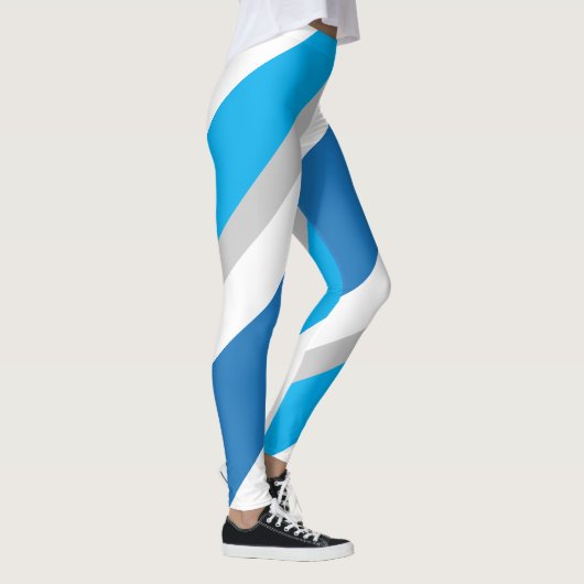 Leggings Gris Bleu Blanc rayé (Droite)