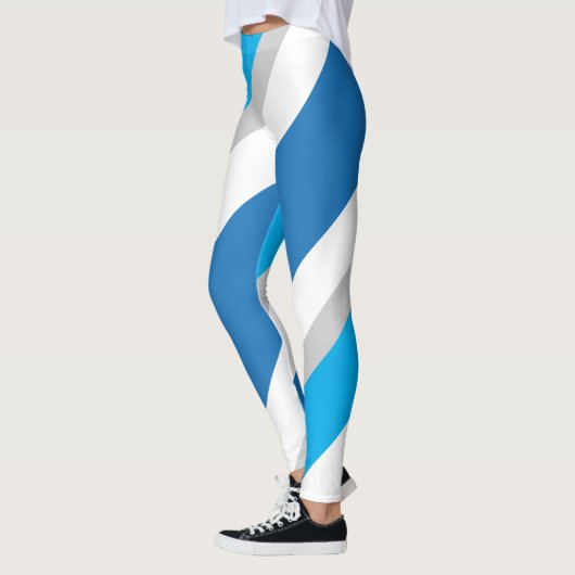 Leggings Gris Bleu Blanc rayé (Gauche)