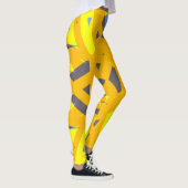 Leggings Gris bleu jaune Vibrant Abstrait géométrique (Droite)