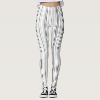 Leggings Gris-clair gris blanc rayé de rayures verticales