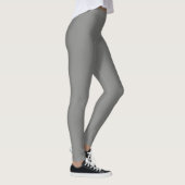 Leggings Gris Cuirassé Couleur Uni Simple (Droite)
