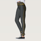 Leggings Gris de charbon de bois gris Gold & Black Chain (Gauche)