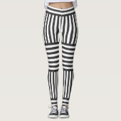 Leggings Gris et blanc Géométrique (Devant)