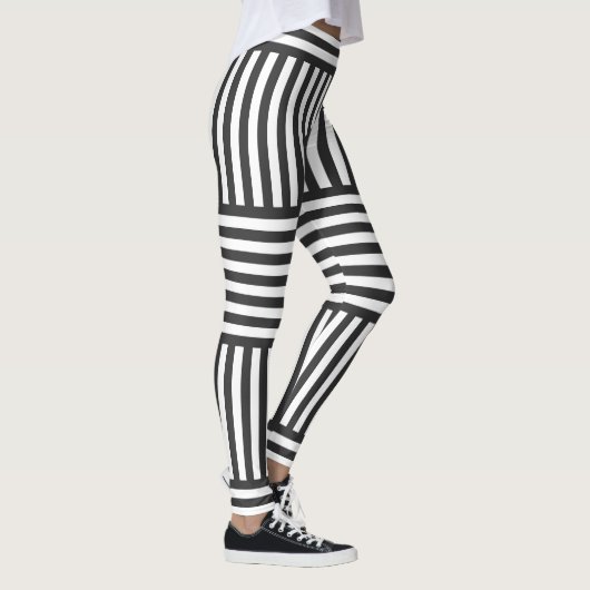 Leggings Gris et blanc Géométrique (Droite)