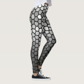 Leggings Gris et blanc Mosaïque géométrique moderne (Droite)