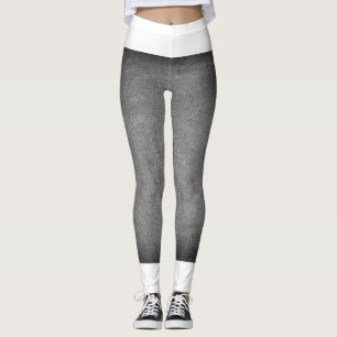Leggings Gris Et Blanc Noir