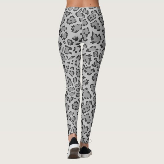 Leggings Gris et noir Cheetah Print (Dos)