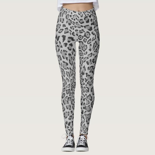 Leggings Gris et noir Cheetah Print (Devant)
