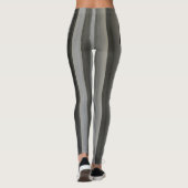 Leggings Gris et noir rayé monochrome fumé (Dos)