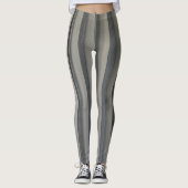 Leggings Gris et noir rayé monochrome fumé (Devant)