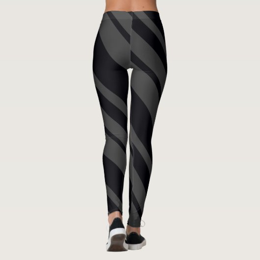 Leggings Gris et rayures noires (Dos)