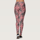 Leggings Gris et rose Joli motif floral (Dos)