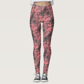Leggings Gris et rose Joli motif floral (Devant)