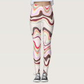 Leggings Gris et rose ondulé (Devant)