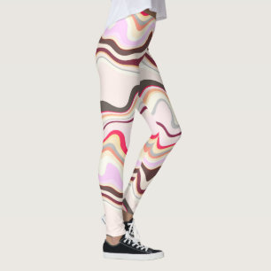 Leggings Gris et rose ondulé