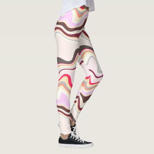 Leggings Gris et rose ondulé (Droite)