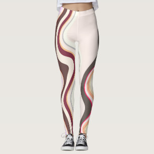 Leggings Gris et rose ondulé