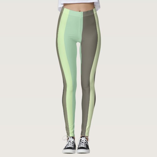 Leggings Gris et vert Abstrait (Devant)