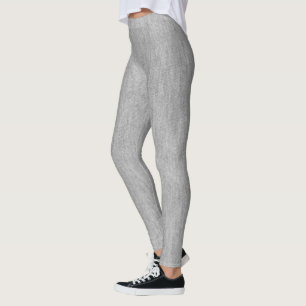 Leggings Gris Faux Tissu Texturé Look Gris