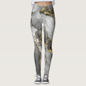 Leggings Gris Gold Abstrait | Légendes (Devant)