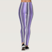 Leggings Gris Lavande Violet Rayé Vertical (Dos)