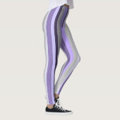 Leggings Gris Lavande Violet Rayé Vertical (Droite)